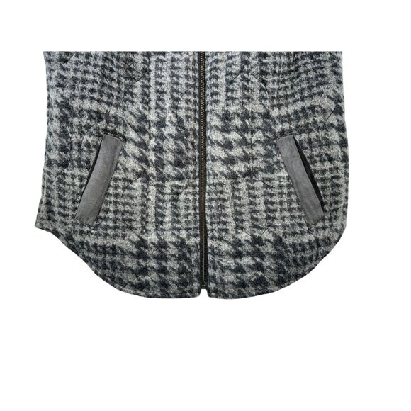 Bob Timberlake Womens Houndstooth Wool Blend Quilted Vest XS Gray & Black - Picture 3 of 13